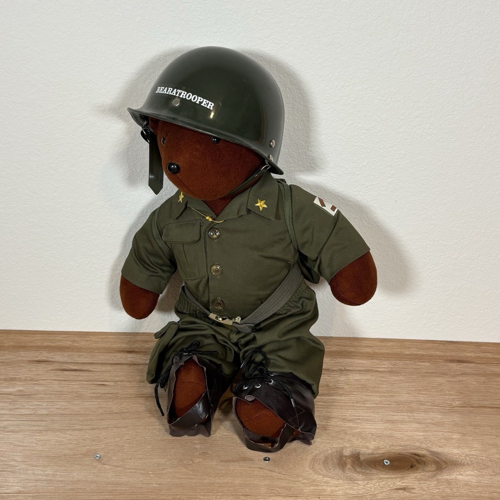 Vintage North American Bear Co VIB Bearatrooper Plush Military Teddy Bear 1986